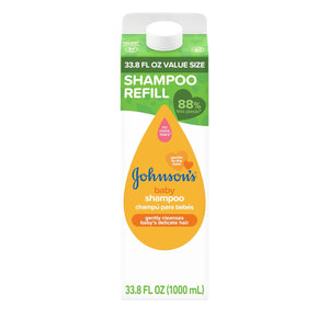 Johnson's Baby Shampoo, Hypoallergenic, No More Tears Shampoo For Baby's Delicate Scalp And Skin, Gently Washes Away Dirt And Germs, Paraben-Free, Value Size Baby Shampoo Refill, 33.8 Fl. Oz,
