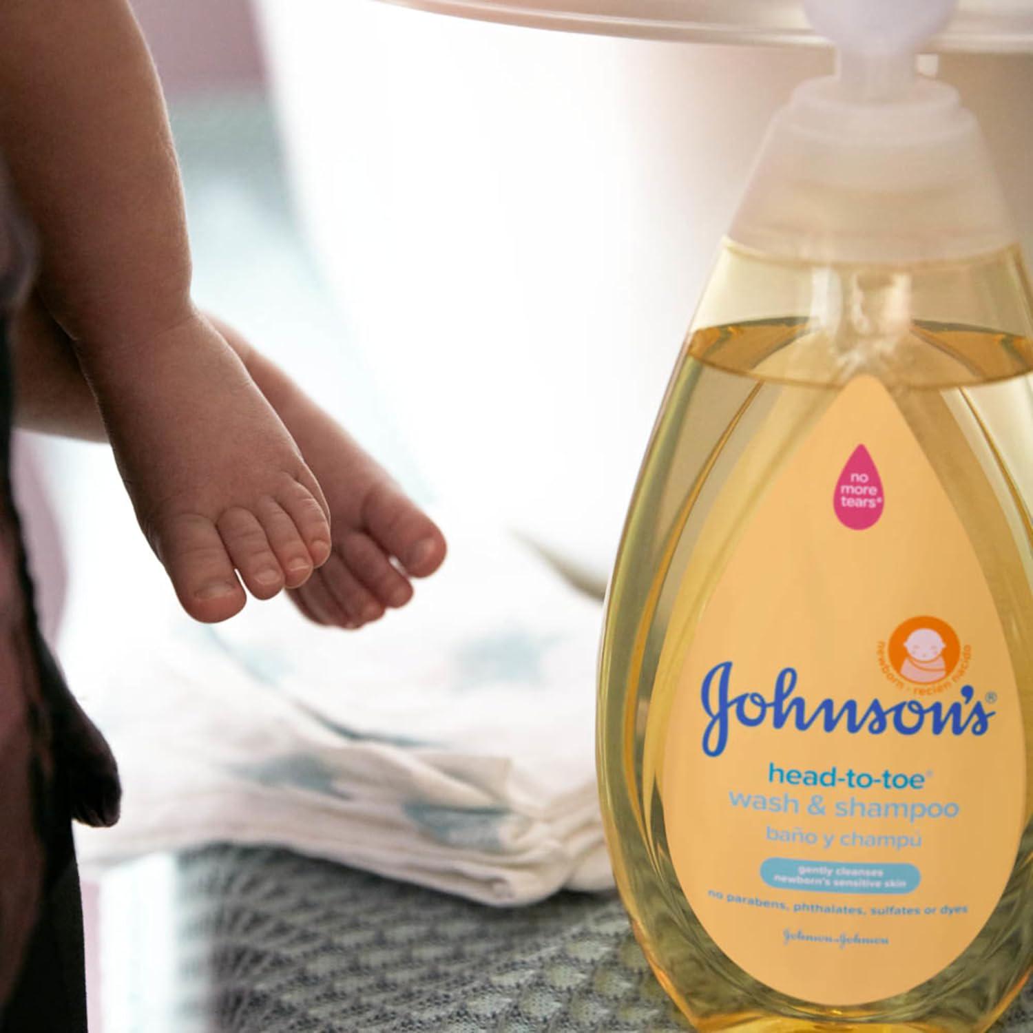 Johnson's Head-to-Toe Gentle Tear-Free Baby And Newborn Wash And Shampoo, Sulfate-, Paraben- Phthalate- And Dye-Free, Hypoallergenic Wash For Sensitive Skin And Hair, 27.1 Fl. Oz,