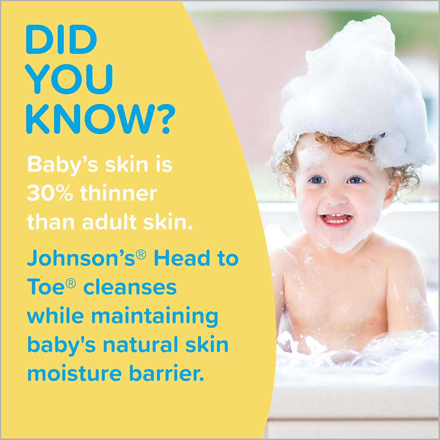 Johnson's Head-to-Toe Gentle Tear-Free Baby And Newborn Wash And Shampoo, Sulfate-, Paraben- Phthalate- And Dye-Free, Hypoallergenic Wash For Sensitive Skin And Hair, 27.1 Fl. Oz,