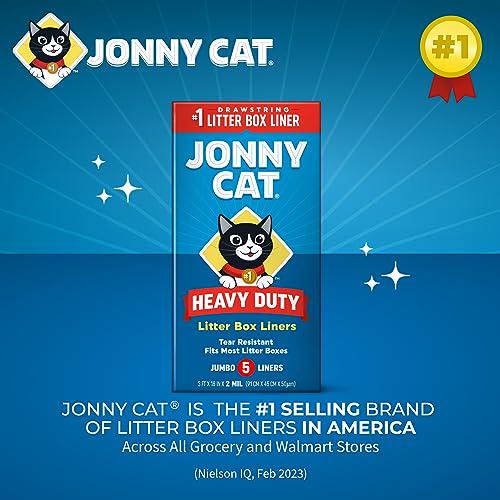 Jonny Cat Jumbo Litter Box Liners 5 Ct Heavy Duty Tear and Leak Resistant Drawstring