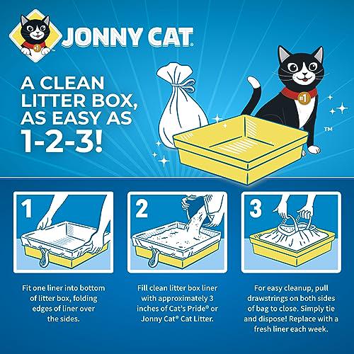 Jonny Cat Jumbo Litter Box Liners 5 Ct Heavy Duty Tear and Leak Resistant Drawstring