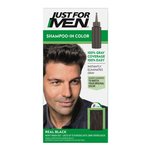 Just For Men H-55 Real Black Shampoo-In Hair Color