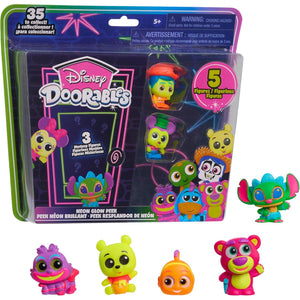 Disney Doorables Neon Glow Peek, Just Play Kids Toys, Ages 5+, Collectible Surprise Toy Figures