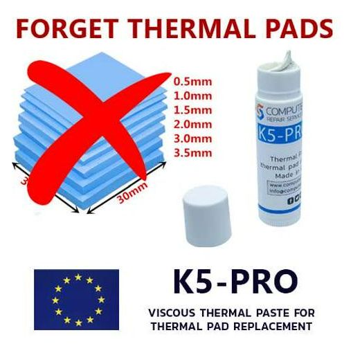 K5 PRO 10g Viscous Thermal Paste For Thermal Pad Replacement Liquid Thermal Pad Putty Compatible With Apple IMac, Asus ROG, Acer Nitro, MSI Laptops, RTX 3080, 2080TI, 3090, PS4, Nintendo Switch, Xbox,