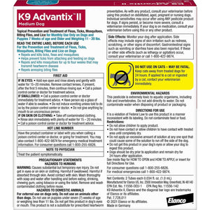 K9 Advantix II Flea and Tick Prevention for Dogs 11–20 lbs Vet Approved 2 Month