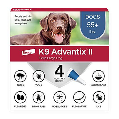 K9 Advantix II XL Dog Flea and Tick Treatment Over 55 lbs Vet Recommended 4 Month Supply