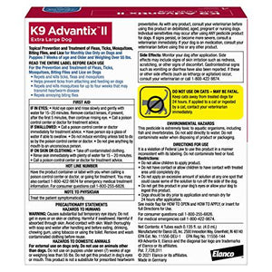 K9 Advantix II XL Dog Flea and Tick Treatment Over 55 lbs Vet Recommended 4 Month Supply