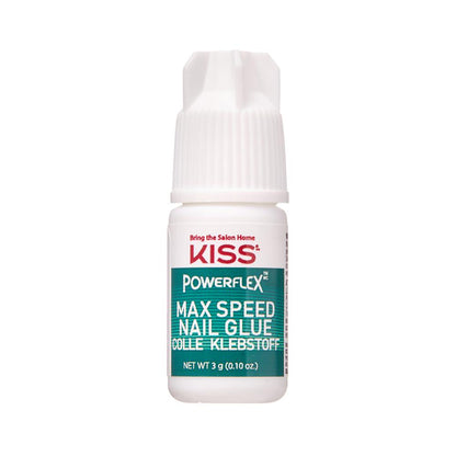 KISS KISS PowerFlex Maximum Speed Nail Glue - Fast Drying Adhesive For Glue-On Nails And Repairs With Nozzle Tip Applicator, Ideal For Tips And Wraps, Net Wt. 0.10 Oz (3g)