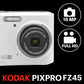 KODAK PIXPRO Friendly Zoom FZ45-WH 16MP Digital Camera With 4X Optical Zoom 27mm Wide Angle And 2.7 LCD Screen (White),819900014051
