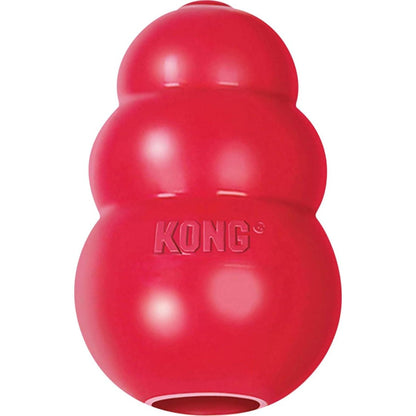 KONG Classic Large Dog Toy Durable Natural Rubber for Chewing Fetch and Treat Stuffing with Erratic Bounce for Long Play Sessions