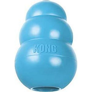 KONG Puppy Teething Toy, Natural Rubber, Small, Blue, Stuffable Fetch Chew Toy for Puppies
