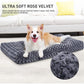 Ksiia Deluxe Washable Dog Bed 35 x 23 Plush Crate Mat Anti Slip Pad for Small Medium Large Dogs Dark Grey