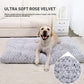 Ksiia Deluxe Plush Dog Bed 41 x 27 Inch Gray Anti Slip Kennel Pad for All Dog Sizes