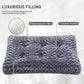 Ksiia Deluxe Washable Dog Bed 35 x 23 Plush Crate Mat Anti Slip Pad for Small Medium Large Dogs Dark Grey