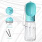Kalimdor Dog Water Bottle 19 oz Portable Leak Proof Travel Dispenser with Feeder for Outdoor Walks Blue