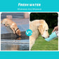 Kalimdor Dog Water Bottle 19 oz Portable Leak Proof Travel Dispenser with Feeder for Outdoor Walks Blue