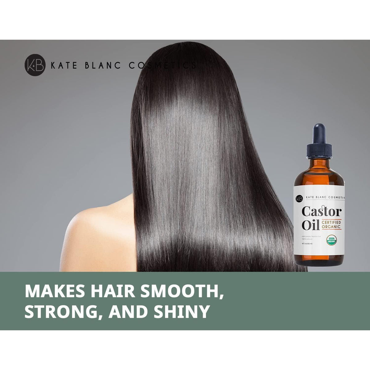 Kate Blanc Cosmetics Kate Blanc Cosmetics Organic Castor Oil (4oz). 100% Pure, Cold Pressed, Hexane Free In A Glass Bottle. Stimulate Growth For Eyelashes, Eyebrows, Hair. Skin Moisturizer And Oil Cleanse With Starter Kit