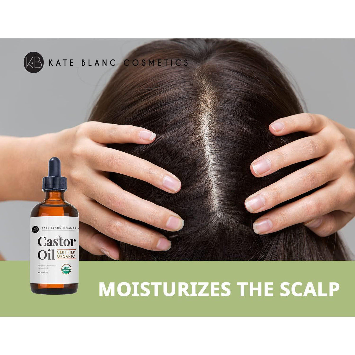 Kate Blanc Cosmetics Kate Blanc Cosmetics Organic Castor Oil (4oz). 100% Pure, Cold Pressed, Hexane Free In A Glass Bottle. Stimulate Growth For Eyelashes, Eyebrows, Hair. Skin Moisturizer And Oil Cleanse With Starter Kit