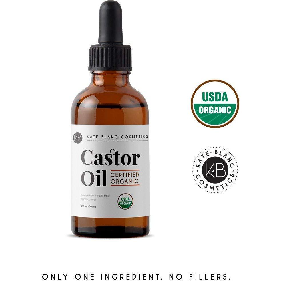 Kate Blanc Cosmetics Kate Blanc Cosmetics Organic Castor Oil (4oz). 100% Pure, Cold Pressed, Hexane Free In A Glass Bottle. Stimulate Growth For Eyelashes, Eyebrows, Hair. Skin Moisturizer And Oil Cleanse With Starter Kit