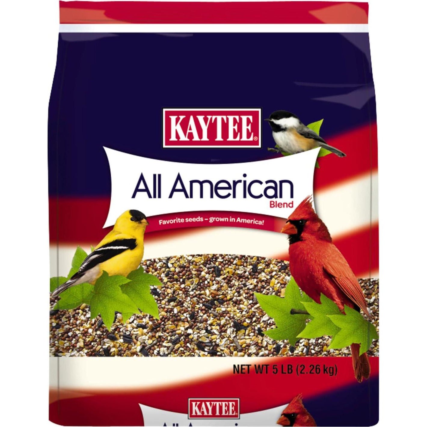 Kaytee All-American Wild Bird Food Seed Blend, 5 lb Bag, Premium Natural Mix for Outdoor Birds