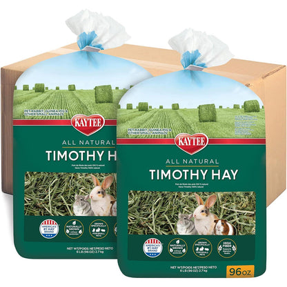Kaytee All Natural Timothy Hay 12 lb for Guinea Pigs Rabbits and Small Animals Supports Digestive Health