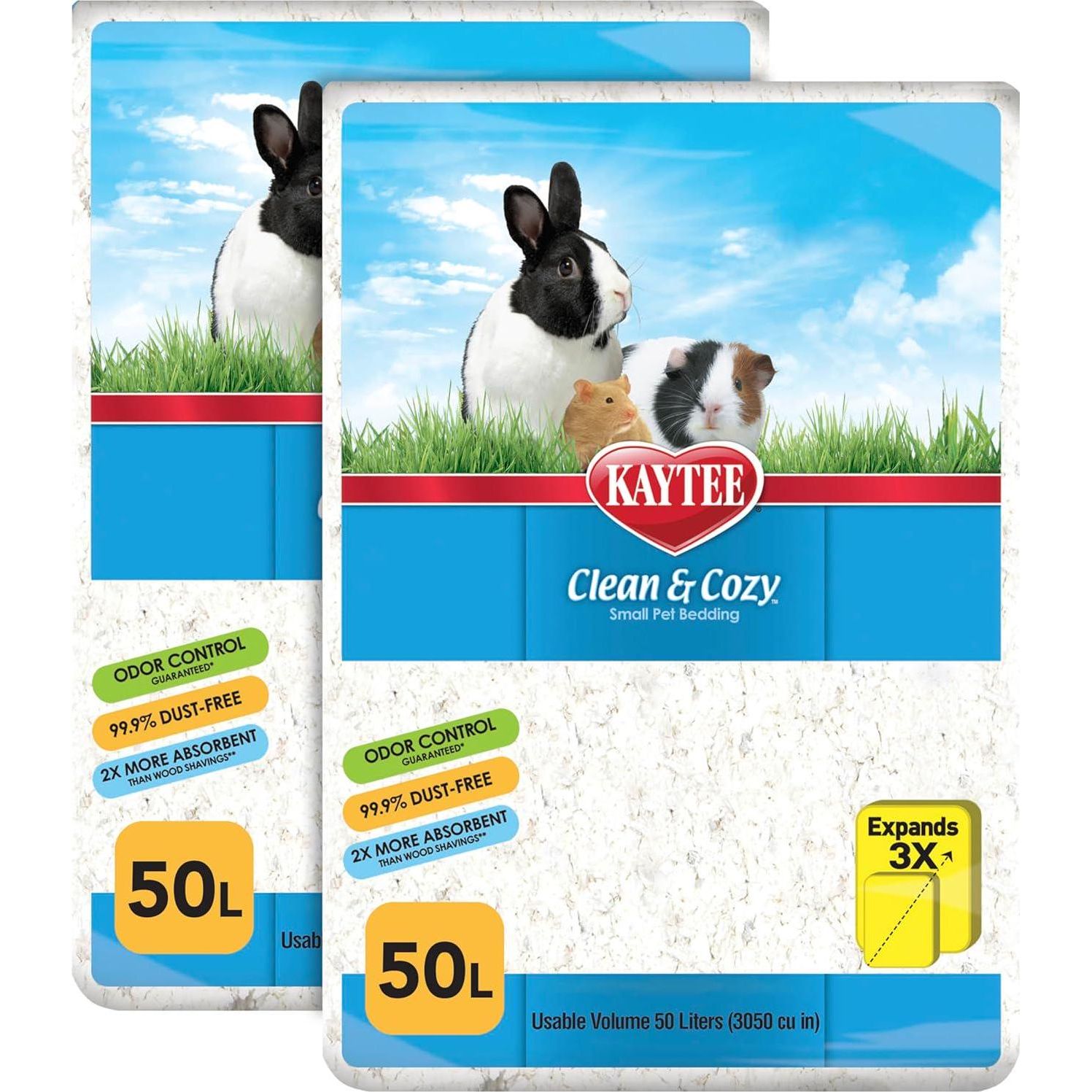 Kaytee Clean And Cozy White Paper Bedding, Made For Small Animals, 100 Liters, Pack Of 2,071859006109