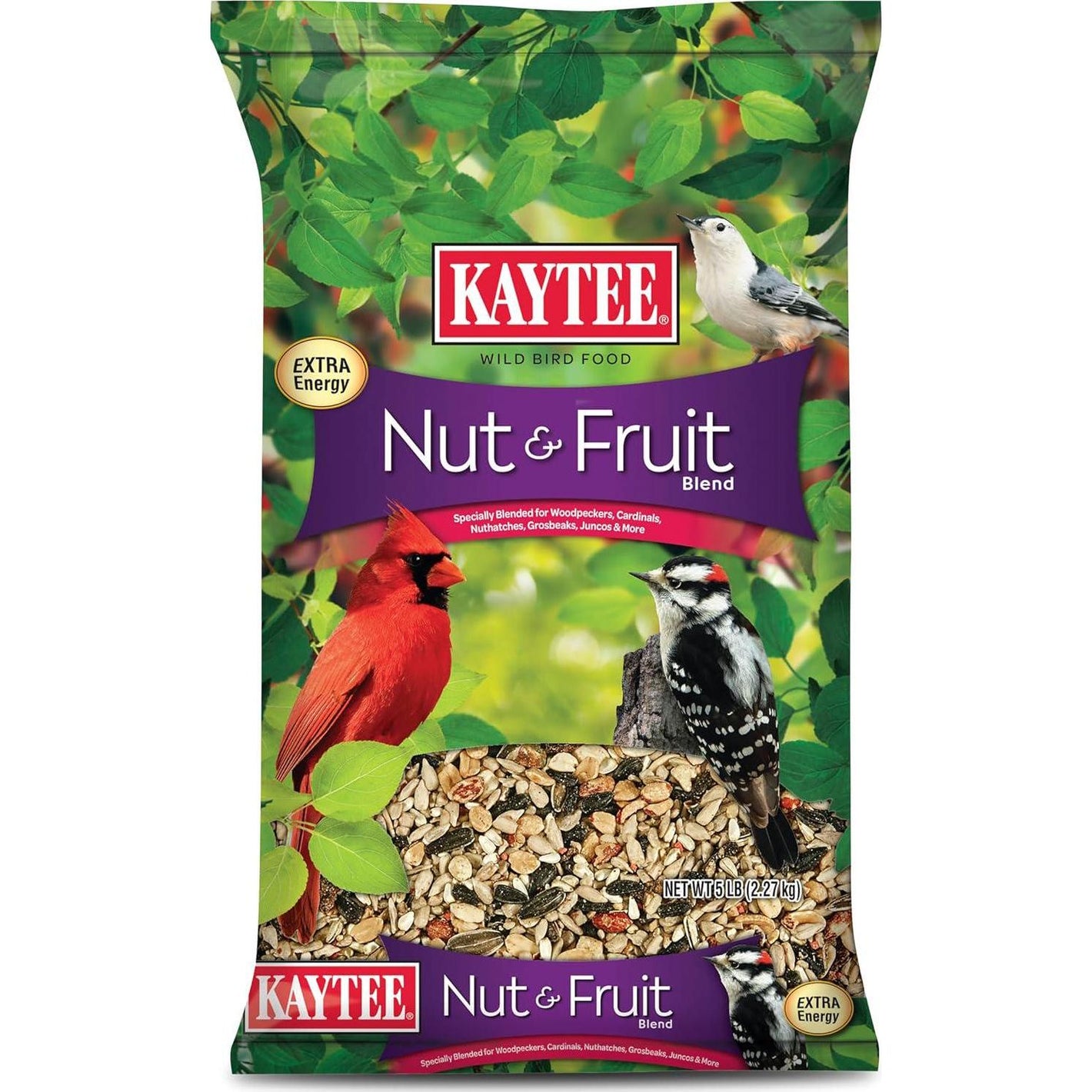 Kaytee Nut & Fruit Wild Bird Seed Blend 5 lb Bag for Backyard Birds