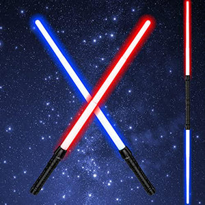 Kenpora Light Sabers for Kids, 2-in-1 Expandable Swords with FX Sound, Birthday/Halloween Galaxy Warrior Toy Set