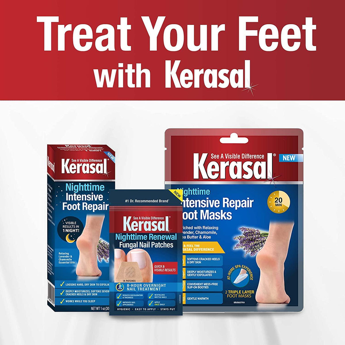 Kerasal Kerasal Nighttime Intensive Foot Repair, Skin Healing Ointment For Cracked Heels And Dry Feet, 1 Oz