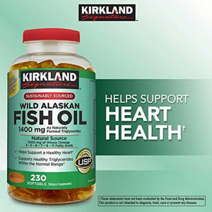 Kirkland Signature Wild Alaskan Fish Oil 1400mg 230 Softgels