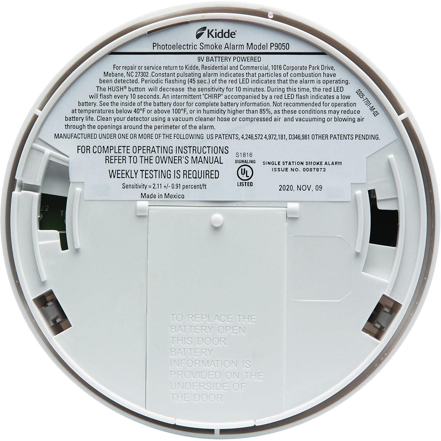 Kidde Smoke Detector, 9-Volt Battery Operated, Ionization Smoke Alarm, Battery Included,047871260515