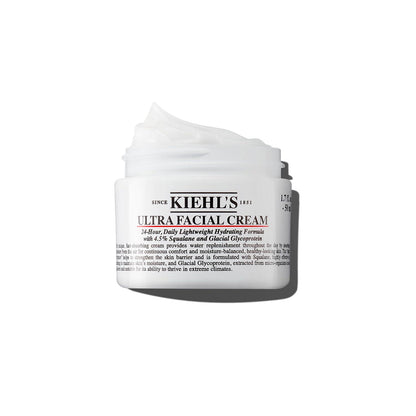Kiehl's Ultra Facial Cream, With 4.5% Squalane To Strengthen Skin's Moisture Barrier, Skin Feels Softer And Smoother, Long-Lasting Hydration, Easy And Fast-Absorbing, Suitable For All Skin Types