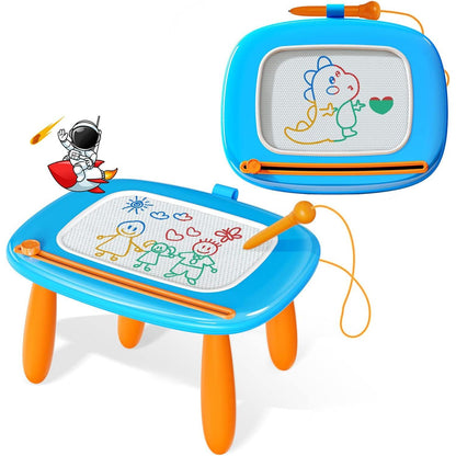 Kikidex Magnetic Drawing Board Light Blue Educational Doodle Toy for Toddler Girls Ages 1 to 3 Years Birthday Gift