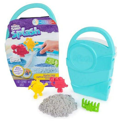 Kinetic Sand Splash Starter Set, 6 oz Color-Changing Sand + 3 Tools, Sensory Play Kit for Kids Ages 3+