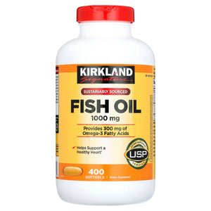 Kirkland Signature Fish Oil 1000mg Omega-3 400 Softgels