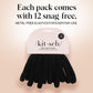 Kitsch Kitsch Nylon Hair Ties For Girls And Women - No Snag, Pain-free Hair Ties No Damage Ideal For Ponytails, Updos And Braids, 12pcs Black