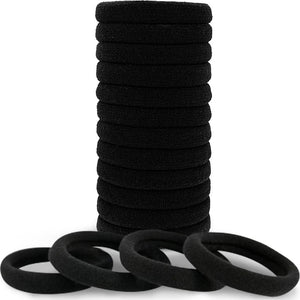 Kitsch Kitsch Nylon Hair Ties For Girls And Women - No Snag, Pain-free Hair Ties No Damage Ideal For Ponytails, Updos And Braids, 12pcs Black