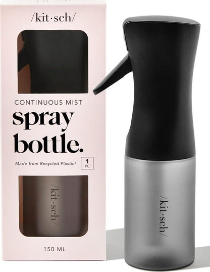 Kitsch Kitsch Spray Bottle For Hair - Continuous Water Mister With Ultra Fine Mist For Hairstyling, Barbers, Salons, Cleaning, Plants, Versatile Spray Bottles - Made From Recycled Plastic - Black, 5 Oz