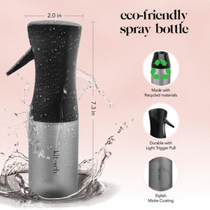 Kitsch Kitsch Spray Bottle For Hair - Continuous Water Mister With Ultra Fine Mist For Hairstyling, Barbers, Salons, Cleaning, Plants, Versatile Spray Bottles - Made From Recycled Plastic - Black, 5 Oz