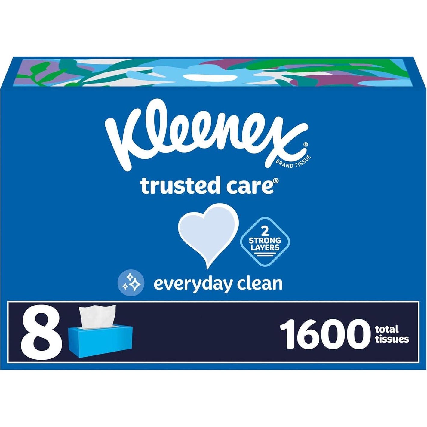 Kleenex Trusted Care Facial Tissues, 8 Flat Boxes, 200 Tissues per Box, 2-Ply (Packaging May Vary)