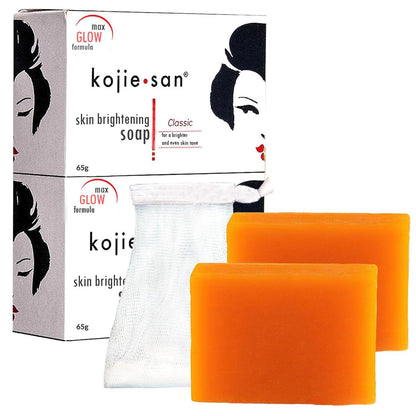 Kojie San Kojie San Skin Brightening Soap - Original Kojic Acid That Reduces Dark Spots, Hyperpigmentation, And Scars With Exfoliating Soap Net Included - 65g X 2 Bars