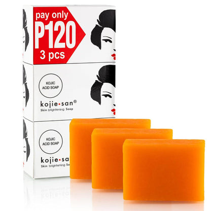 Kojie San Kojie San Skin Brightening Soap - Original Kojic Acid, Dark Spot Remover Bar Soap With Coconut And Tea Tree Oil 100g X 3 Bars