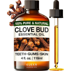 Kukka Clove Oil, 100% Pure Natural, 4oz, Perfect for Oral Care, Hair, & DIY Projects