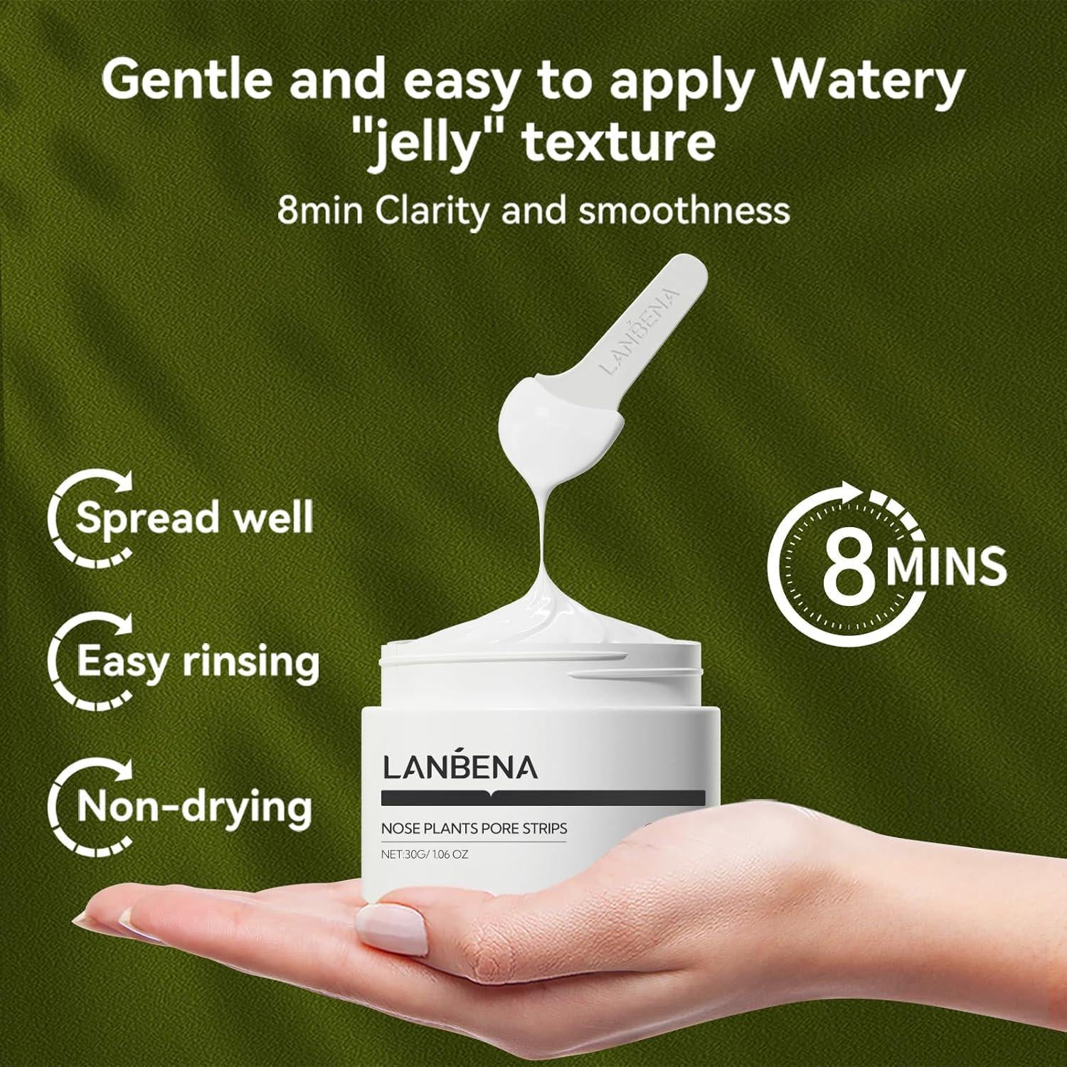 LANBENA Blackhead Remover Black Mask Charcoal Mask Peel Off Mask Facial Pore Cleanser Purifying Face Mask Nose Strips 1.06 Ounce,