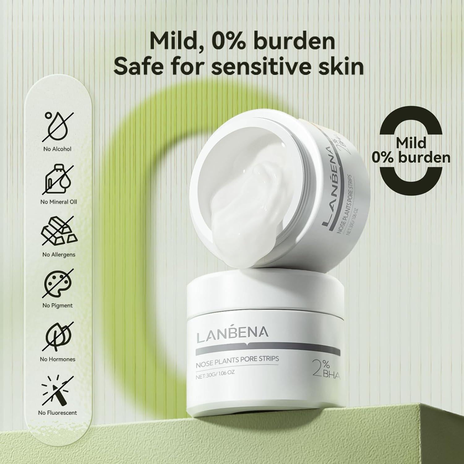 LANBENA Blackhead Remover Black Mask Charcoal Mask Peel Off Mask Facial Pore Cleanser Purifying Face Mask Nose Strips 1.06 Ounce,