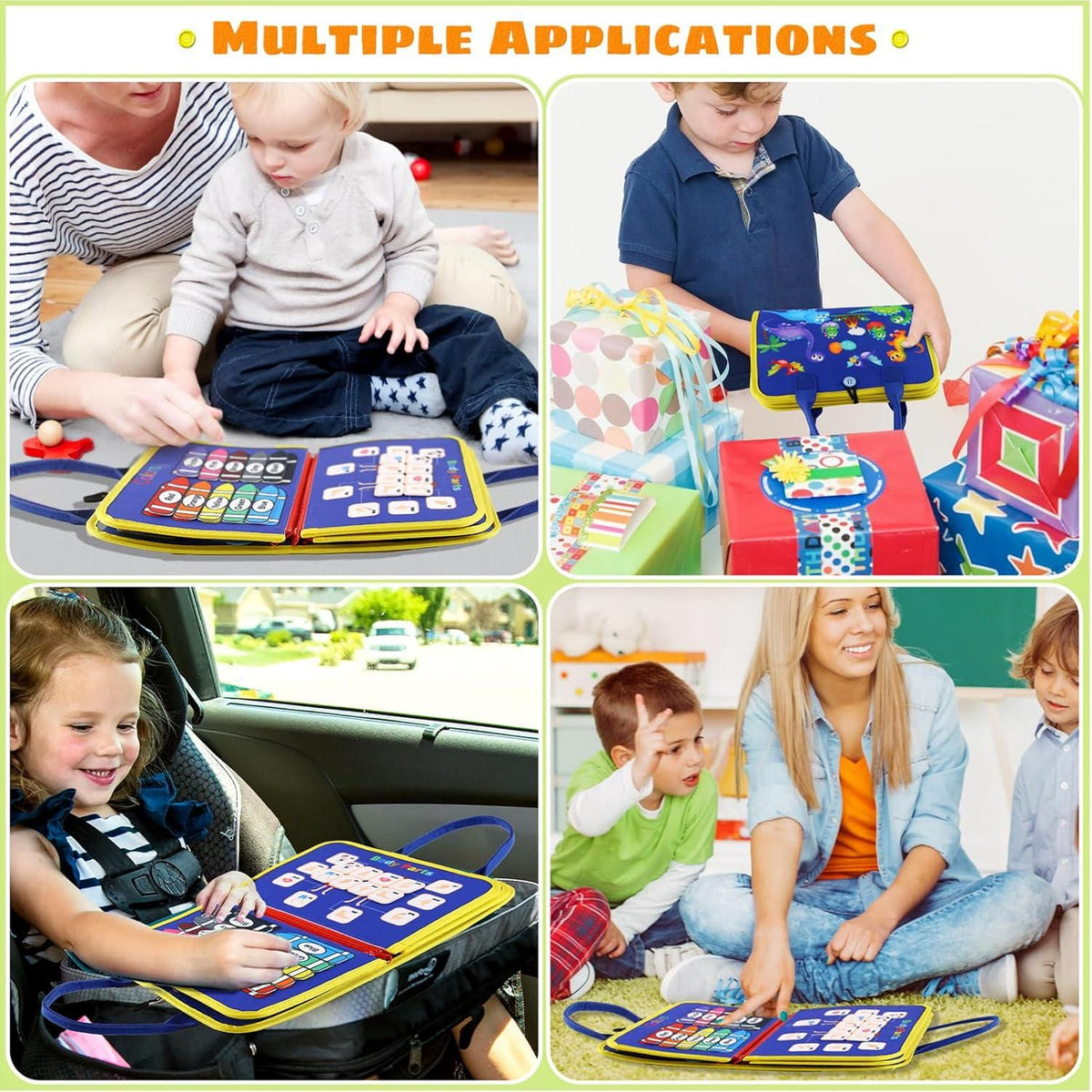 LANNEY Toddler Busy Board Montessori Toys For 1 2 3 4 Year Old, Busy Book For Toddlers Sensory Board Educational Activities Learning Fine Motor Skills, Travel Toys Boys And Girls Gifts,