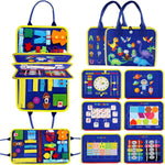 LANNEY Toddler Busy Board Montessori Toys For 1 2 3 4 Year Old, Busy Book For Toddlers Sensory Board Educational Activities Learning Fine Motor Skills, Travel Toys Boys And Girls Gifts,