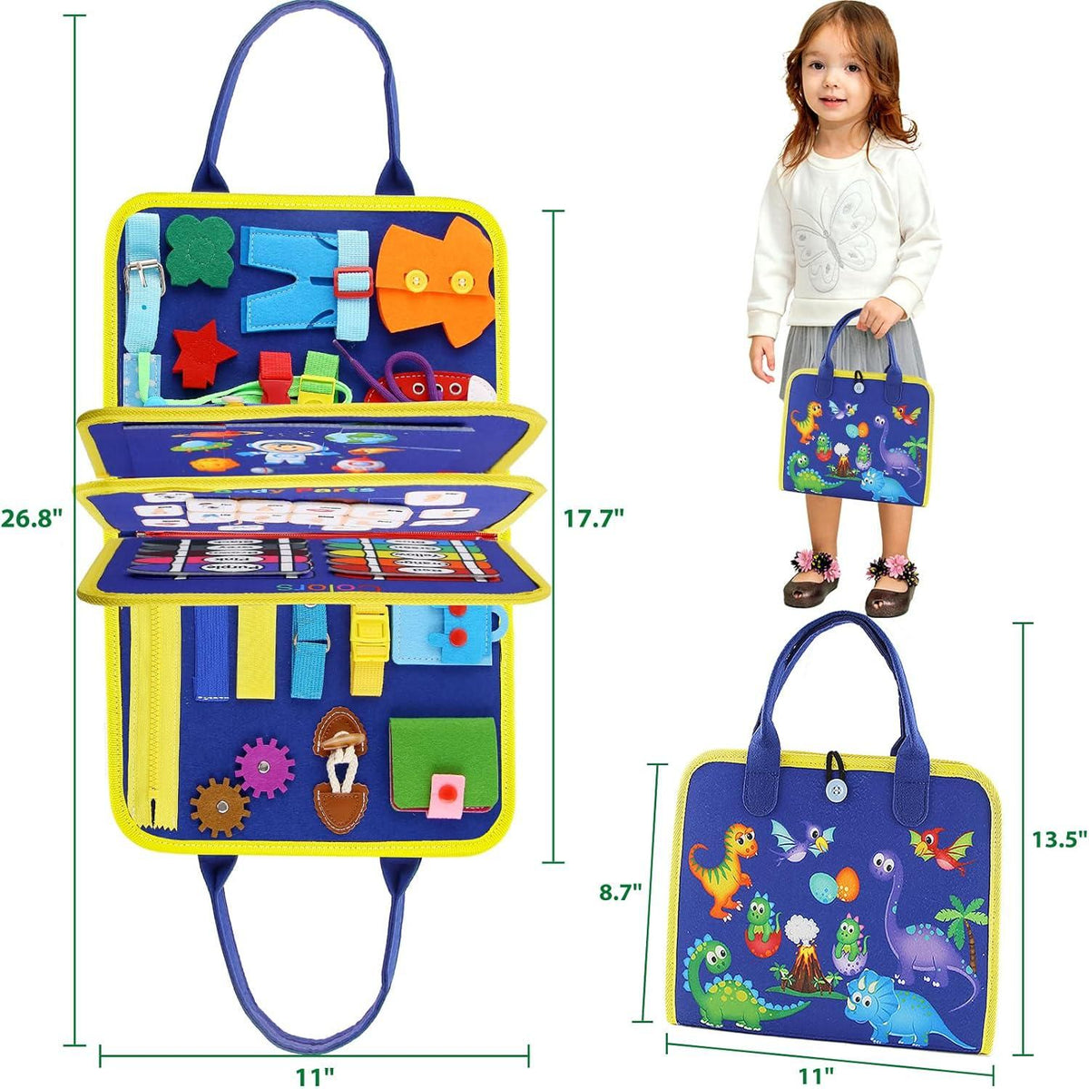 LANNEY Toddler Busy Board Montessori Toys For 1 2 3 4 Year Old, Busy Book For Toddlers Sensory Board Educational Activities Learning Fine Motor Skills, Travel Toys Boys And Girls Gifts,