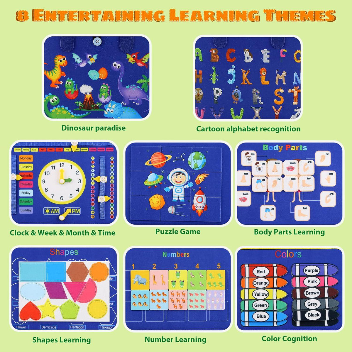 LANNEY Toddler Busy Board Montessori Toys For 1 2 3 4 Year Old, Busy Book For Toddlers Sensory Board Educational Activities Learning Fine Motor Skills, Travel Toys Boys And Girls Gifts,