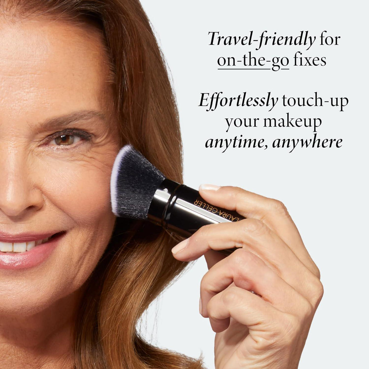 LAURA GELLER NEW YORK LAURA GELLER NEW YORK Retractable Black Kabuki Brush For Liquid, Cream And Powder Face Makeup With Aluminum Handle